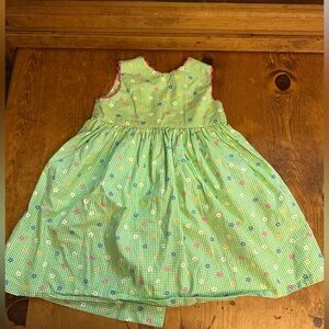 Once‎ Upon a Time Girls Sleeveless Dress Green Floral Gingham Open Back